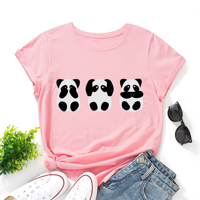 Γυναικεία μπλουζάκια JFUNCY Oversize Χαριτωμένα μπλουζάκια Panda Harajuku Γυναικεία πουκάμισα Καλοκαιρινό casual κοντομάνικο μπλουζάκι Basic μπλουζάκι από βαμβάκι