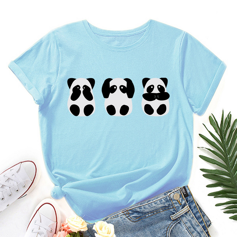 Γυναικεία μπλουζάκια JFUNCY Oversize Χαριτωμένα μπλουζάκια Panda Harajuku Γυναικεία πουκάμισα Καλοκαιρινό casual κοντομάνικο μπλουζάκι Basic μπλουζάκι από βαμβάκι