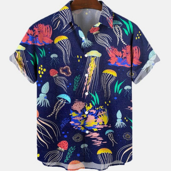 Summer Cartoon 3D Vintage Hawaiian Dazn Men Oversize Shirt Clothing Сладки блузи Мода 2023 Топ с къс ръкав Ader Error Robe