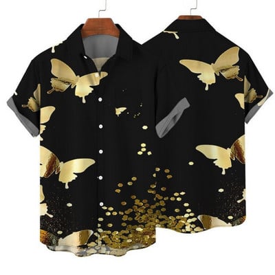 Letné kreslené 3D vintage havajské Dazn pánske nadrozmerné tričko oblečenie roztomilé blúzky móda 2023 krátky rukáv top Ader chyba župan