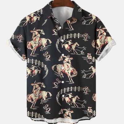 Letné kreslené 3D vintage havajské Dazn pánske nadrozmerné tričko oblečenie roztomilé blúzky móda 2023 krátky rukáv top Ader chyba župan