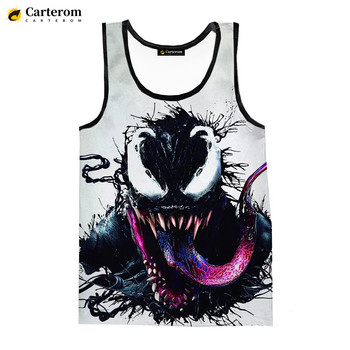 2023 Νεότερη μόδα Venom 3D εμπριμέ φανελάκια ανδρικά καλοκαιρινά γιλέκα Γυναικεία casual αμάνικα πουκάμισα με Venom Υπερμεγέθη μπλουζάκια