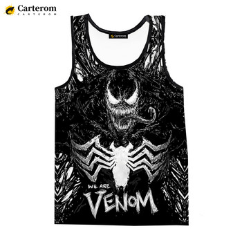 2023 Най-новата мода Venom 3D печатни потници Мъжки летни жилетки Дамски ежедневни Venom Ризи без ръкави Streetwear Големи горнища