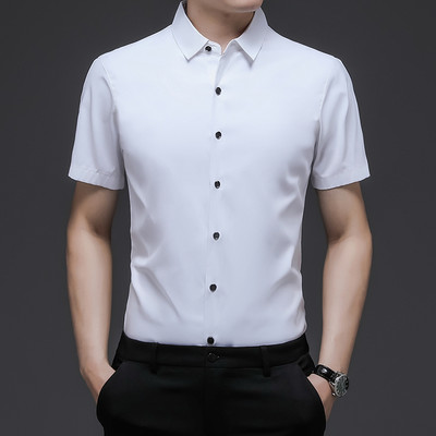 Cămașă cu mânecă scurtă de vară BROWON pentru bărbați, nouă, subțire, culoare solidă, îmbrăcăminte pentru bărbați, 2023, la modă, inteligentă, casual, cămăși cu guler răsturnat pentru bărbați