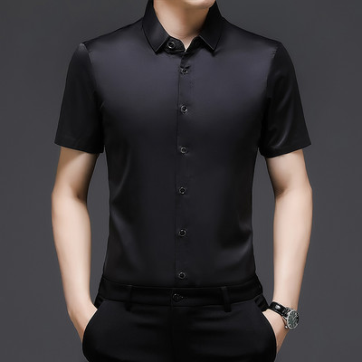 Cămașă cu mânecă scurtă de vară BROWON pentru bărbați, nouă, subțire, culoare solidă, îmbrăcăminte pentru bărbați, 2023, la modă, inteligentă, casual, cămăși cu guler răsturnat pentru bărbați