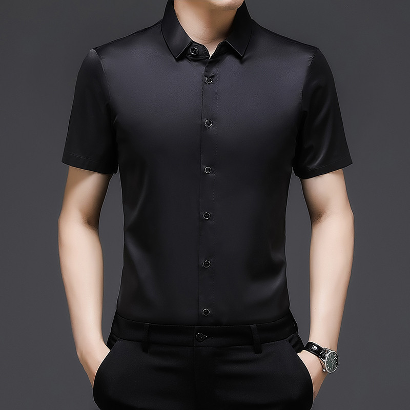 Cămașă cu mânecă scurtă de vară BROWON pentru bărbați, nouă, subțire, culoare solidă, îmbrăcăminte pentru bărbați, 2023, la modă, inteligentă, casual, cămăși cu guler răsturnat pentru bărbați