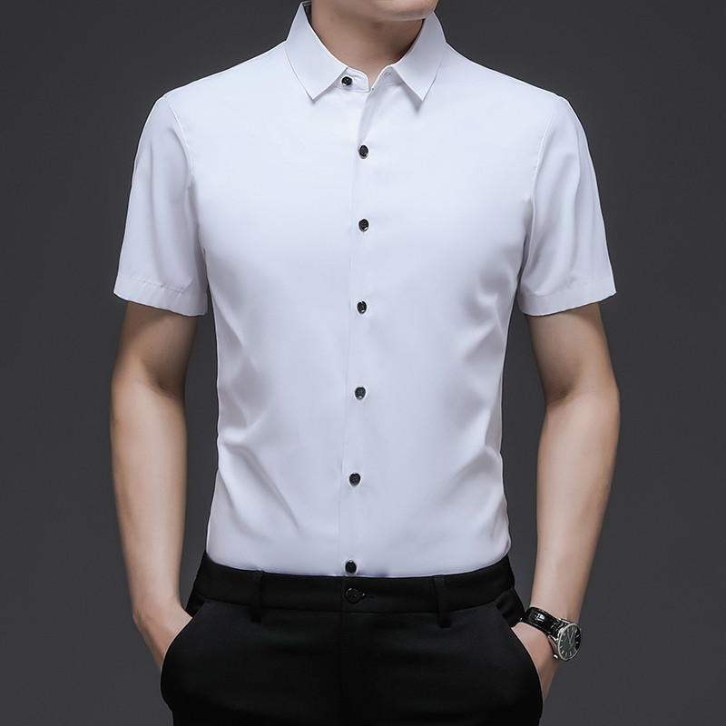 Cămașă cu mânecă scurtă de vară BROWON pentru bărbați, nouă, subțire, culoare solidă, îmbrăcăminte pentru bărbați, 2023, la modă, inteligentă, casual, cămăși cu guler răsturnat pentru bărbați
