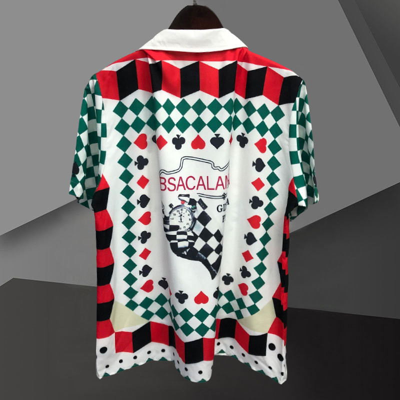 Χαβάης Πουκάμισο Ροδάκινο Καρδιά Λουλούδι Γεωμετρικό Σχέδιο Αντίθεση Χρώματα Εκτύπωση Ανδρικό κοντομάνικο πουκάμισο διακοπών Casual φαρδιά ρούχα