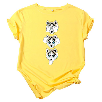 JFUNCY 100% bavlnené dámske tričká, nadrozmerné tričko s krátkym rukávom, letné voľné tričko, nové dámske topy s potlačou psíkov