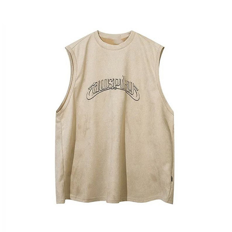 Vestă hiphop pentru bărbați de vară cu imprimeu încrucișat cu trandafiri americani Y2K ocazional loose street, casual, tatuaj casual, top fără mâneci, îmbrăcăminte pentru bărbați