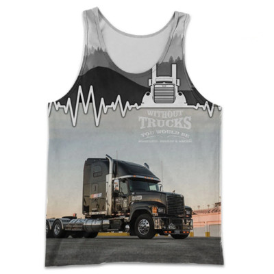 Vīriešu kravas automašīnas vadītājs, 3d apdruka, tvertni, vasaras apģērbi bez piedurknēm, džemperi, veste 6XL lielizmēra vīriešu apģērbi, ikdienas cisternas