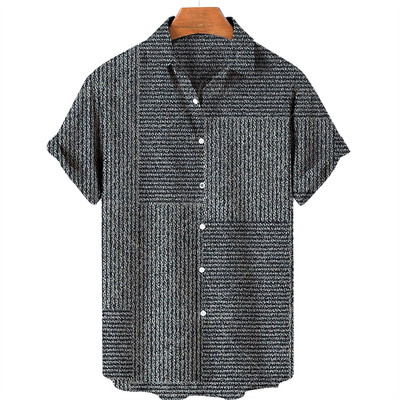 Cămașă cu mânecă scurtă pentru bărbați Mozaic Hawaiian, cămașă cu un singur nasture cu guler deschis, mânecă scurtă imprimată 3D, top casual la modă pentru plajă
