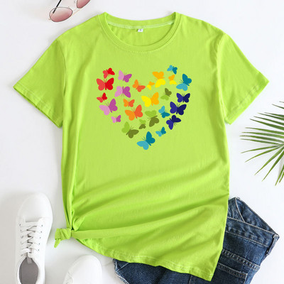 JFUNCY sieviešu topi ar īsām piedurknēm Sieviešu lielizmēra T-krekli Kokvilnas T-krekls Sieviešu Grafikas T krekli Korejas modes sieviešu krekls