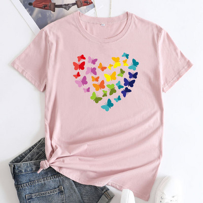 JFUNCY sieviešu topi ar īsām piedurknēm Sieviešu lielizmēra T-krekli Kokvilnas T-krekls Sieviešu Grafikas T krekli Korejas modes sieviešu krekls