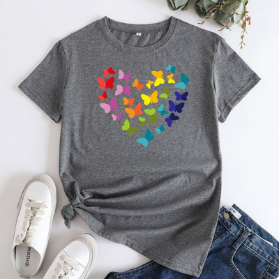 JFUNCY sieviešu topi ar īsām piedurknēm Sieviešu lielizmēra T-krekli Kokvilnas T-krekls Sieviešu Grafikas T krekli Korejas modes sieviešu krekls