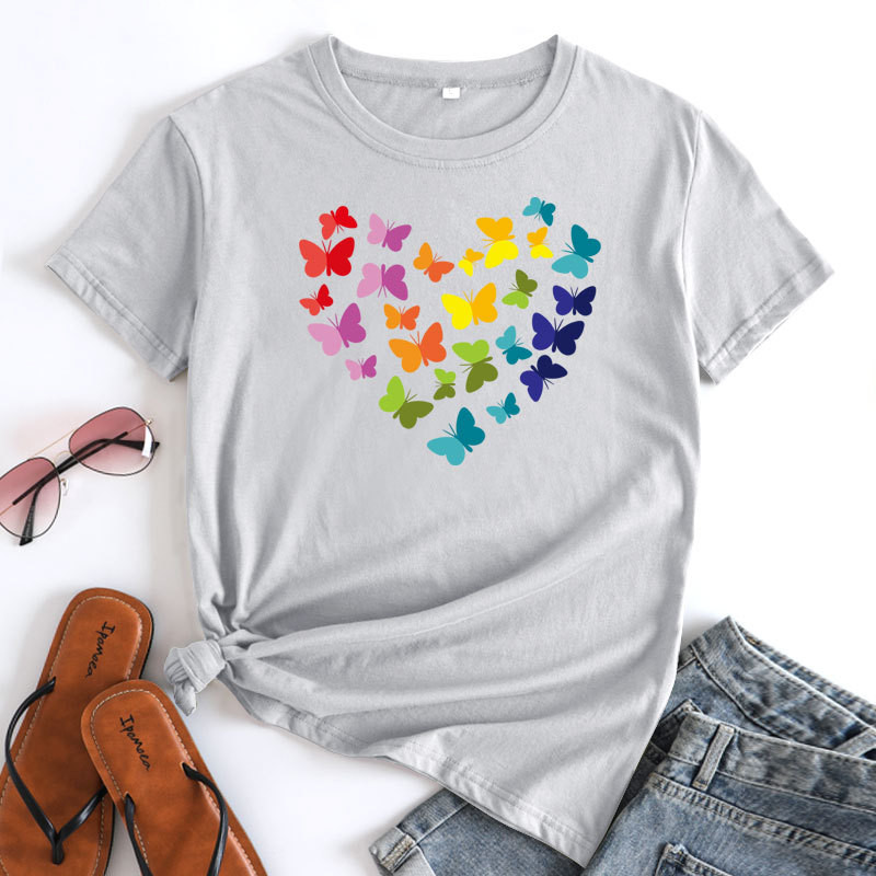 JFUNCY sieviešu topi ar īsām piedurknēm Sieviešu lielizmēra T-krekli Kokvilnas T-krekls Sieviešu Grafikas T krekli Korejas modes sieviešu krekls