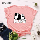 JFUNCY S-5XL Tricou pentru femei Tricou cu mânecă scurtă Topuri Tricou casual pentru femei cu imprimeu panda Tricou din bumbac de vară 2020