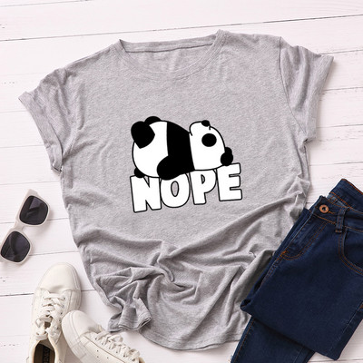 JFUNCY S-5XL Tricou pentru femei Tricou cu mânecă scurtă Topuri Tricou casual pentru femei cu imprimeu panda Tricou din bumbac de vară 2020