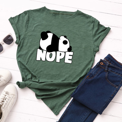 JFUNCY S-5XL Tricou pentru femei Tricou cu mânecă scurtă Topuri Tricou casual pentru femei cu imprimeu panda Tricou din bumbac de vară 2020