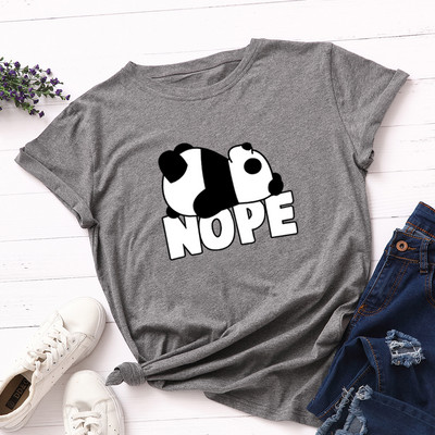 JFUNCY S-5XL Tricou pentru femei Tricou cu mânecă scurtă Topuri Tricou casual pentru femei cu imprimeu panda Tricou din bumbac de vară 2020