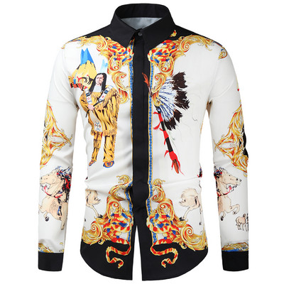 Nacionālā etniskā stila krekli, klasiski, ikdienišķi, brīvdienu topi, vīriešu krekli, apģērbi