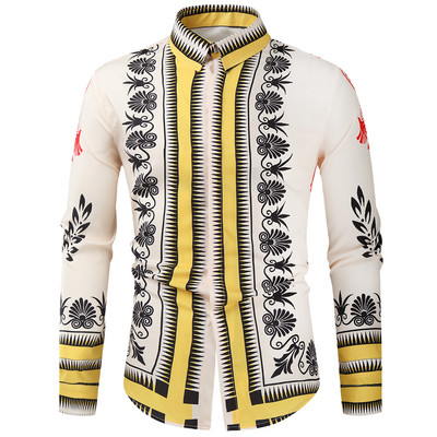 Nacionālā etniskā stila krekli, klasiski, ikdienišķi, brīvdienu topi, vīriešu krekli, apģērbi