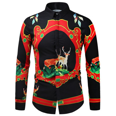 Nacionālā etniskā stila krekli, klasiski, ikdienišķi, brīvdienu topi, vīriešu krekli, apģērbi