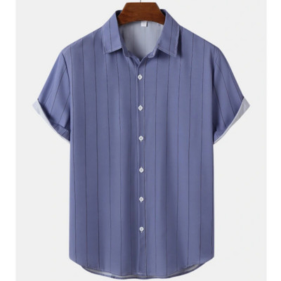 Modes vīriešu 3d svītrains krekls brīvdienu stilā ar īsām piedurknēm lielizmēra krekls vīriešu apģērbs ielas ikdienas džemperis ballītei pludmales tops