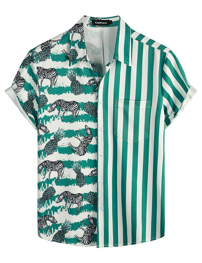 Καλοκαιρινό ανδρικό πουκάμισο Χαβάης με κέντημα με κουμπιά και κεντημένο πουκάμισο Ανδρικό ελαφρύ μεγάλου μεγέθους ρούχα