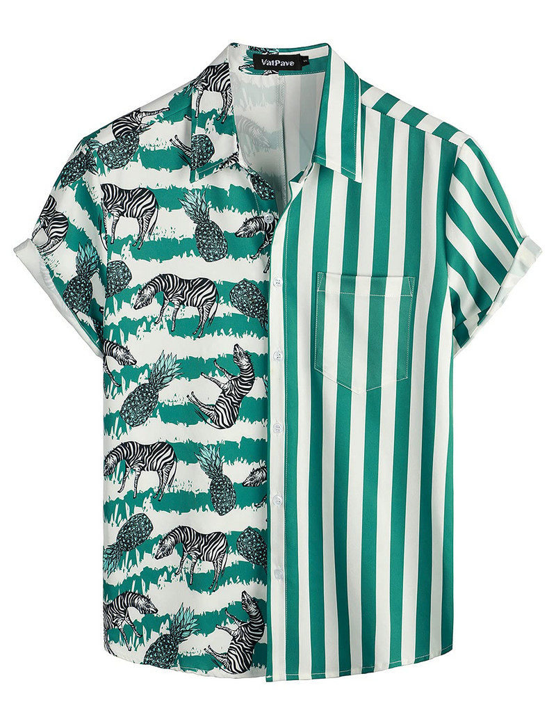 Καλοκαιρινό ανδρικό πουκάμισο Χαβάης με κέντημα με κουμπιά και κεντημένο πουκάμισο Ανδρικό ελαφρύ μεγάλου μεγέθους ρούχα