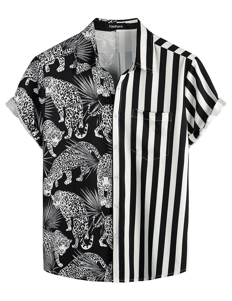 Καλοκαιρινό ανδρικό πουκάμισο Χαβάης με κέντημα με κουμπιά και κεντημένο πουκάμισο Ανδρικό ελαφρύ μεγάλου μεγέθους ρούχα