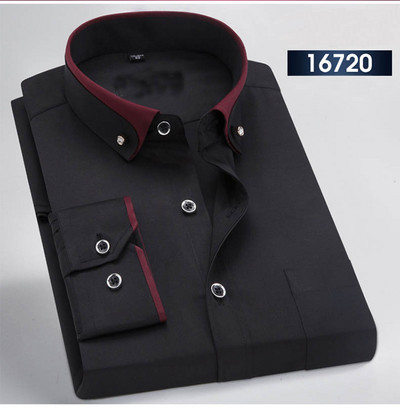 Labas kvalitātes pavasara rudens vīriešu biznesa kleitu krekls vīriešu formāla pogām uz leju apkakles krekls modes vīriešu ikdienas kleitu krekli