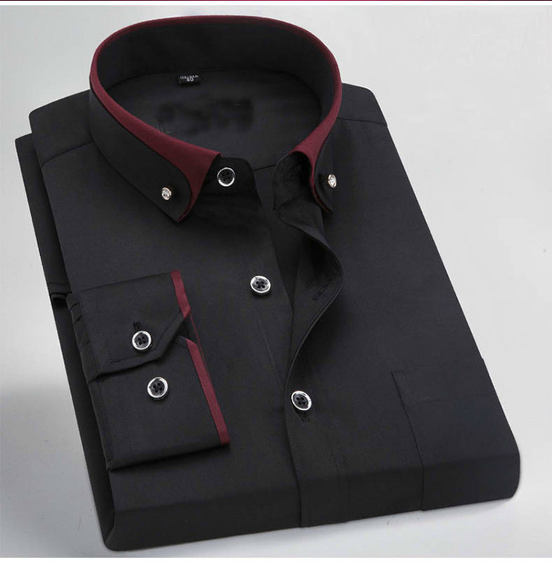 Labas kvalitātes pavasara rudens vīriešu biznesa kleitu krekls vīriešu formāla pogām uz leju apkakles krekls modes vīriešu ikdienas kleitu krekli