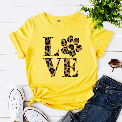 Tricou de vară JFUNCY Love Leopard Print Tricou pentru femei Casual stil coreean Tricou grafic Hip Hop Tricou pentru femei Topuri
