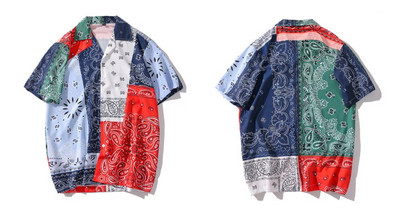 Vintage πουκάμισο Νέο καλοκαιρινό ανδρικό πουκάμισο Χαβάης κοντομάνικο Ανδρικό πουκάμισο Casual Lightning Skeleton Print Beach Ανδρικό πουκάμισο μεγάλου μεγέθους Hemd