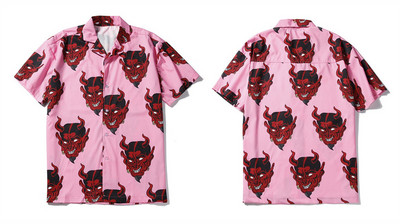 Vintage πουκάμισο Νέο καλοκαιρινό ανδρικό πουκάμισο Χαβάης κοντομάνικο Ανδρικό πουκάμισο Casual Lightning Skeleton Print Beach Ανδρικό πουκάμισο μεγάλου μεγέθους Hemd