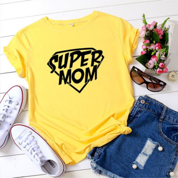 JFUNCY Γυναικείο καλοκαιρινό μπλουζάκι 5XL Letter print Mom T-shirt Γυναικείο φαρδύ μπλουζάκι 100% βαμβακερό κοντομάνικο γυναικείο μπλουζάκι