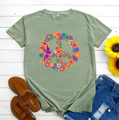 JFUNCY S-5XL 2022 Letné dámske bavlnené tričko s potlačou mieru, grafické tričká s krátkym rukávom, dámske topy, ružové tričko