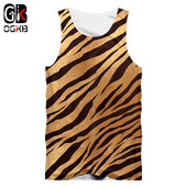 OGKB Topi Vīriešiem Jauns Krekls Bez Piedurknēm Melns Balts Leopards Tiger Stipe Print 3D Printed Liela izmēra Habiliment Vīriešiem Vasara