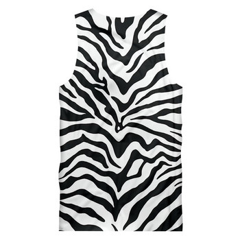 OGKB Потници Мъжка нова риза без ръкави Черен бял Леопард Тигър Stipe Print 3D отпечатан голям размер Habiliment за мъже Лято