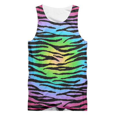 OGKB Topi Vīriešiem Jauns Krekls Bez Piedurknēm Melns Balts Leopards Tiger Stipe Print 3D Printed Liela izmēra Habiliment Vīriešiem Vasara