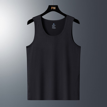 Спортна жилетка за бягане с къс ръкав Мъжка за лято 2023 г. Едноцветна черна сива тениска GYM Потник Тениски Модни дрехи с големи размери 4XL