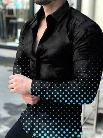 Μοντέρνα νέα μόδα Ανδρικό πουκάμισο casual με εμπριμέ μακρυμάνικα ανδρικά ρούχα Υψηλής ποιότητας Ζακέτα Prom Party XS-8XL