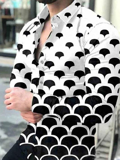 Moderns jauns modes vīriešu ikdienas krekls ar apdruku ar garām piedurknēm vīriešu apģērbi augstas kvalitātes izlaiduma ballīšu jaka XS-8XL