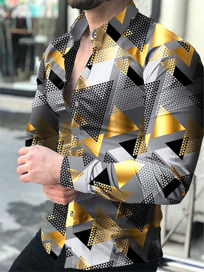 Moderns jauns modes vīriešu ikdienas krekls ar apdruku ar garām piedurknēm vīriešu apģērbi augstas kvalitātes izlaiduma ballīšu jaka XS-8XL