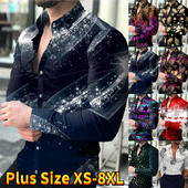 Moderns, jauns, moderns vīriešu krekls ar pogu uz augšu krekls ikdienišķa raksta ar apdrukātu topi ar garām piedurknēm Vīriešu apģērbi jaciņa XS-8XL