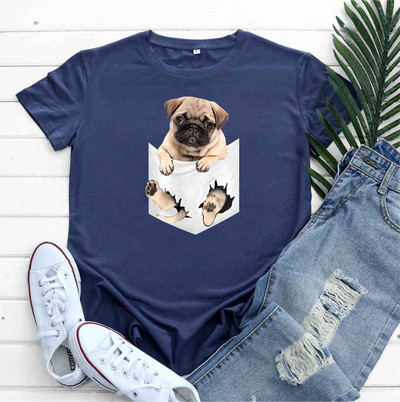 JFUNCY Дамска тениска Памучен топ 2022 Дамска тениска Пролет Лято Тениска с къс ръкав Harajuku Kawaii Графични тениски