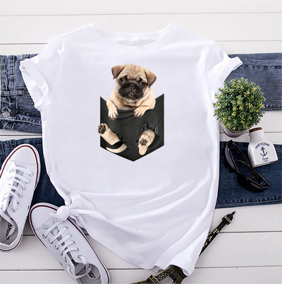 JFUNCY Дамска тениска Памучен топ 2022 Дамска тениска Пролет Лято Тениска с къс ръкав Harajuku Kawaii Графични тениски