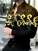 Tinejdžerske jesenske muške košulje dugih rukava s digitalnim HD ispisom na revere Jednoredno kopčanje Kardigan za društvene balove Ležerna luksuzna svečana košulja