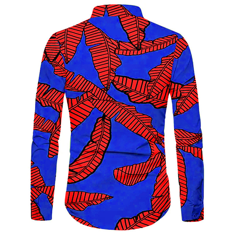 Cămașă de toamnă vintage pentru bărbați Cămașă casual supradimensionată cu imprimeu frunze de banană cu mânecă lungă cu nasturi Topuri Haine pentru bărbați Cardigan de plajă S-5XL